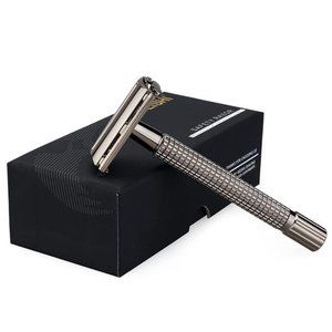 Safety Razor Double Edge Nostalgic Long Handle Butterfly Open Razor